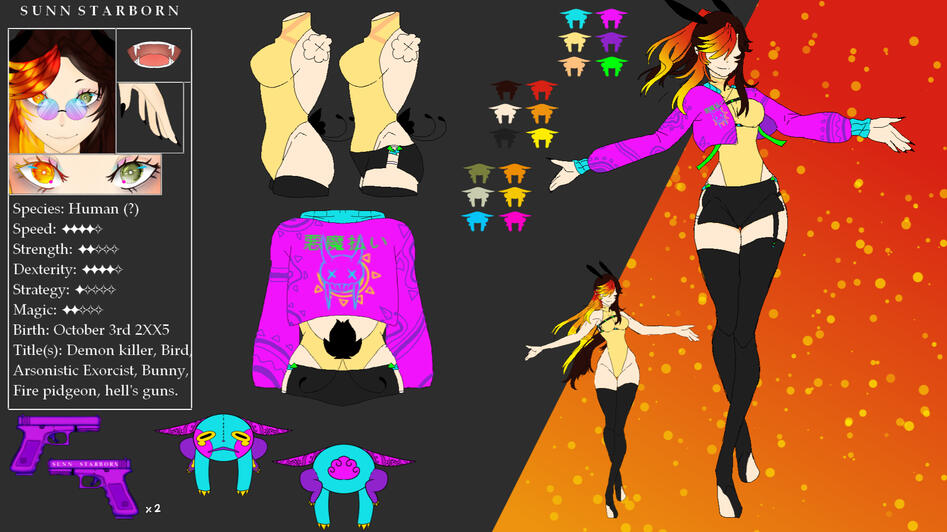 Sunn Starborn Drawn Reference sheet